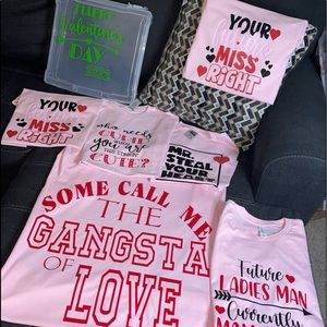 Customized valentine day Family T-shirts. Range all size&color. Starts at 18.00